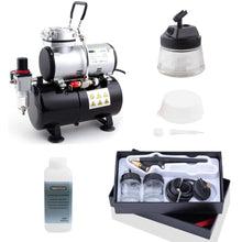 Load image into Gallery viewer, [Product] New image Alt for page Aérographe simple action BD-138 et compresseur avec cuve AS-186 avec accessoires
